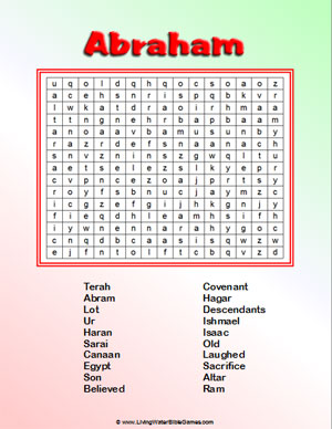 Abraham Word Search -- Full Color